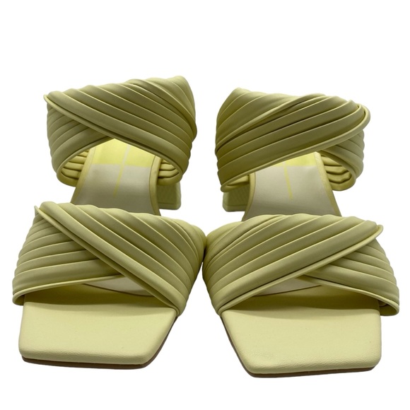 Dolce Vita Womens Shoes Pilton Heeled Sandals Yellow Vegan Leather Size 7.5 - Picture 5 of 12